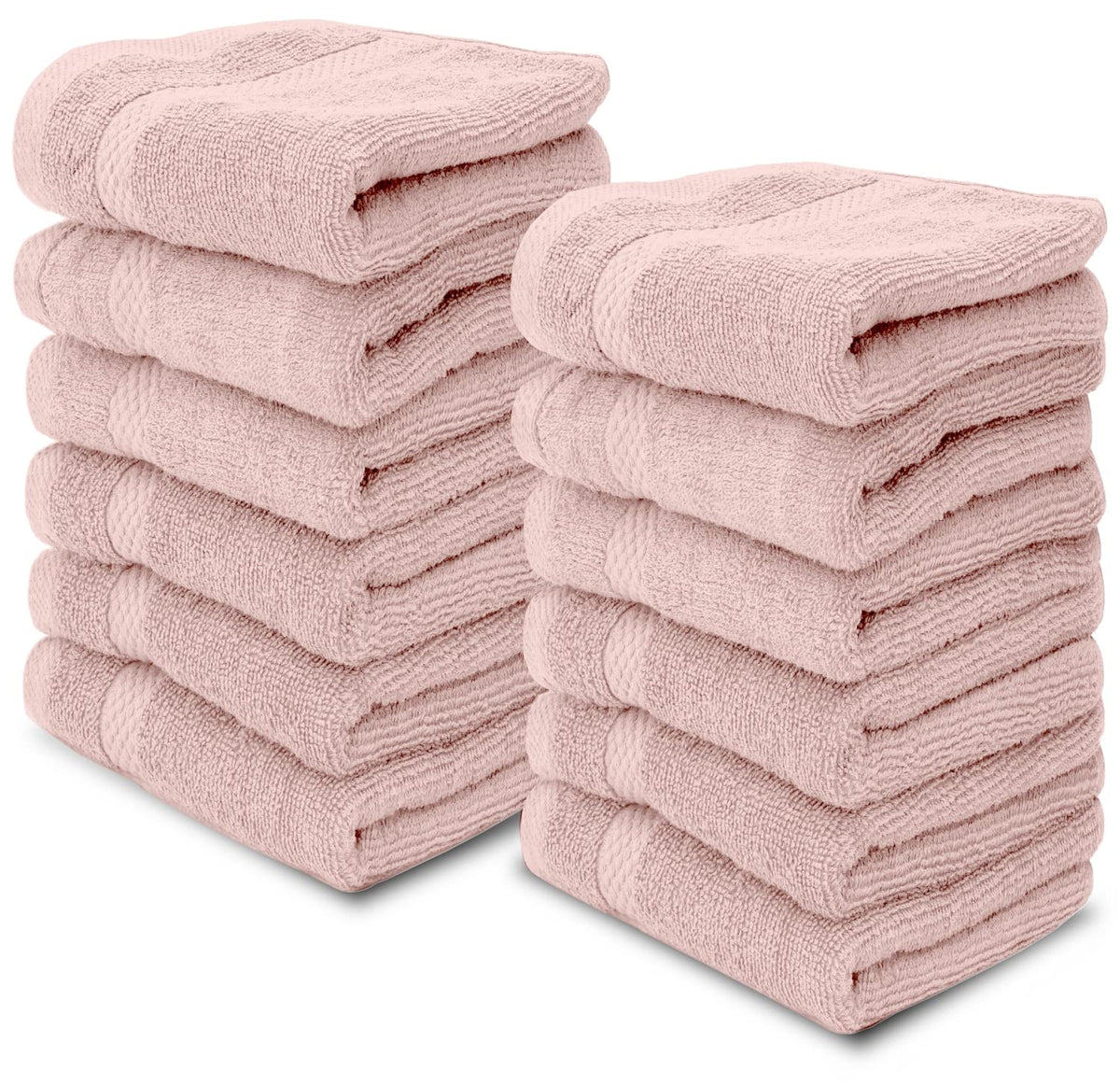 White Classic Luxury Dark Gray Washcloths 12 Pack - 13x13, Turkish Cotton