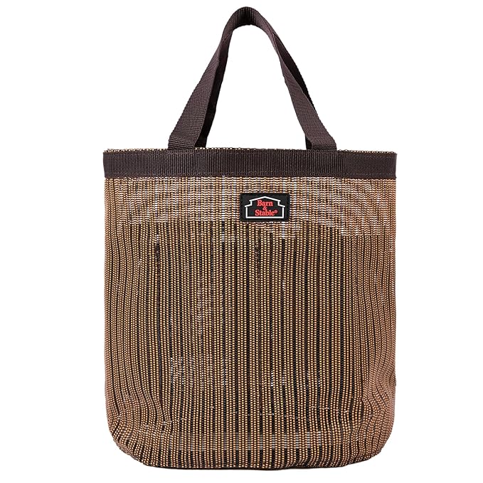 BARN & STABLE Breathable & Waterproof Mesh Horse Grooming Bag with 8 Pockets Tear-Resistant Grooming Tote for Horse Grooming Caddy Bag Organizer to Secure Items (Brown)