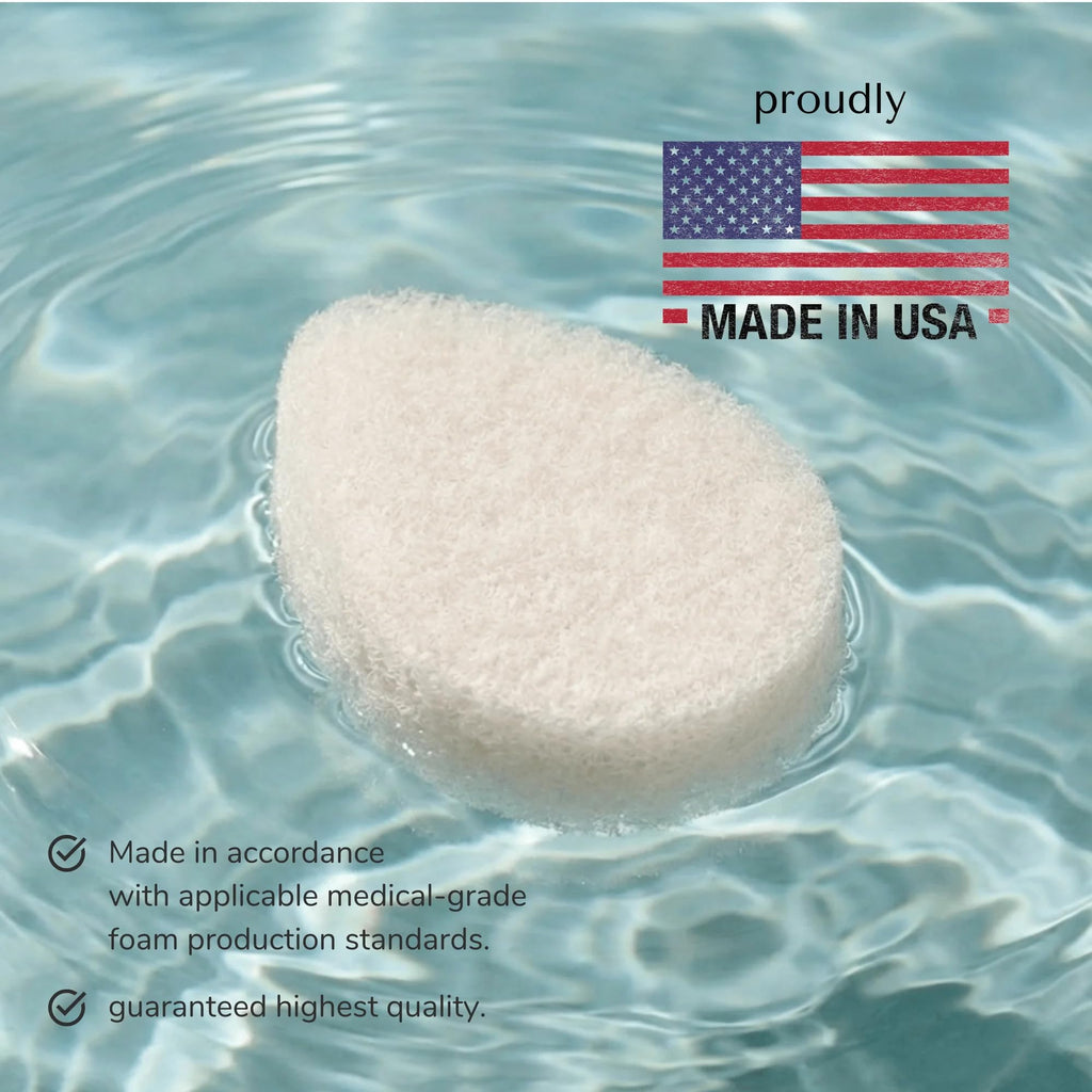 10 Pack - VerdeVida Facial Sponge/Face Scrubber, Buff Puf Style Pads, Deep Cleansing & Exfoliating, White