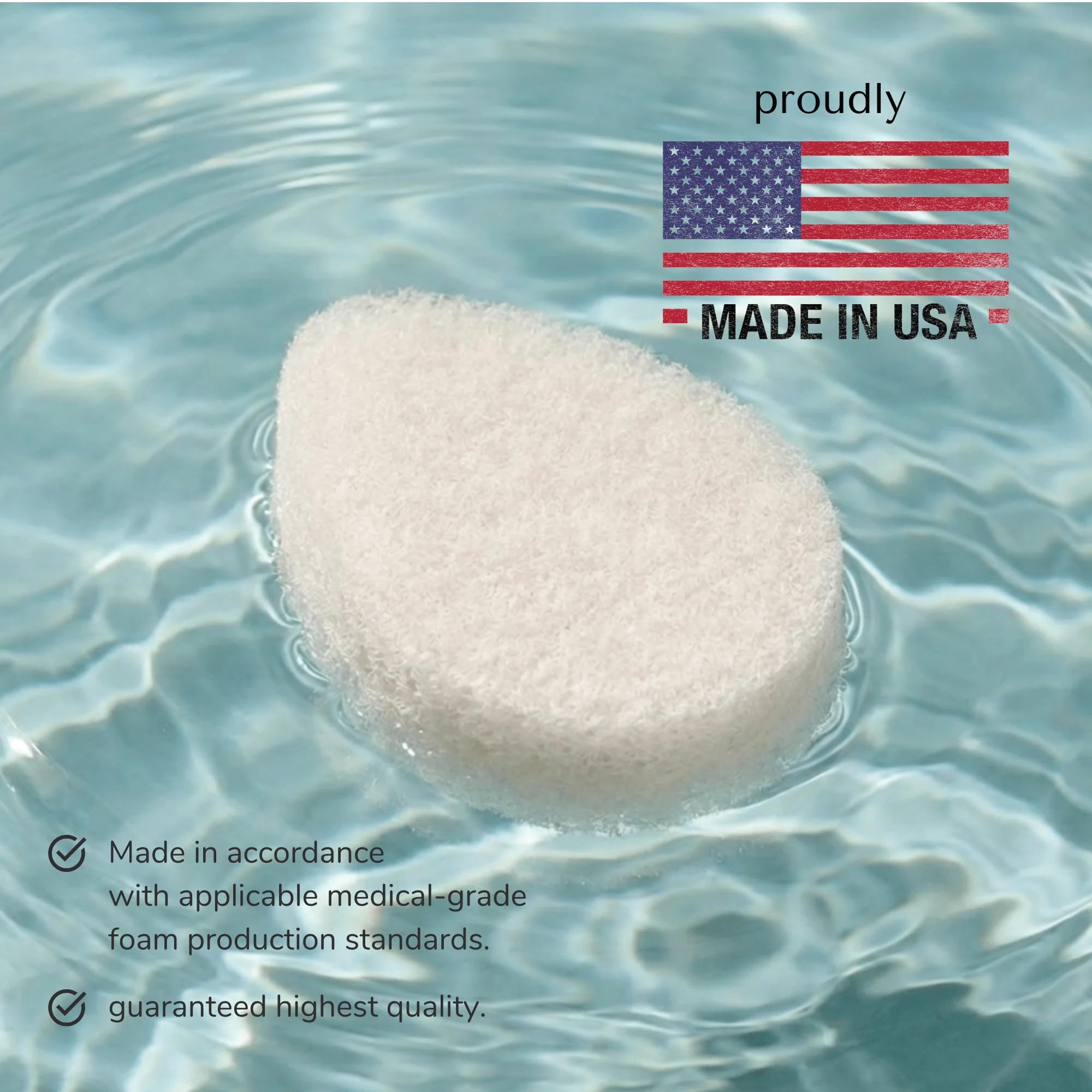 10 Pack - VerdeVida Facial Sponge/Face Scrubber, Buff Puf Style Pads, Deep Cleansing & Exfoliating, White