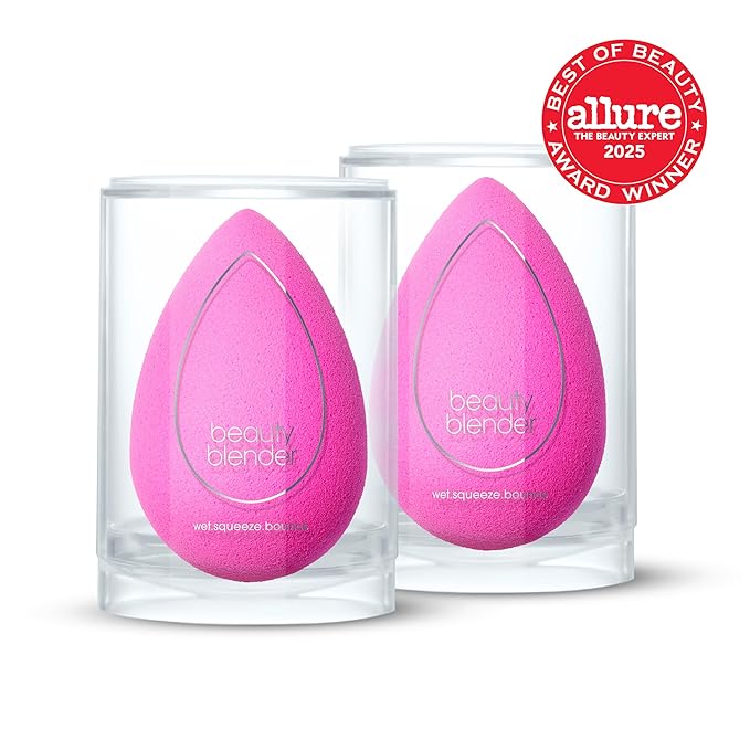 Beautyblender Original Pink Makeup Sponges | Super-Soft Blending Foam for Foundations, Powders & Creams | Reusable & Washable, Vegan & Cruelty Free, Streak-Free Finish - Pack of 2