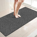 LuxStep Shower Mat Bathtub Mat,40x16 inch, Non-Slip Bath Mat with Drain, Quick Drying PVC Loofah Bathmat for Tub,Shower,Bathroom,Black
