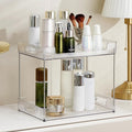Goderewild 2-Tier Bathroom Counter Organizer, Multi-Purpose Cosmetics Skincare Shelf, Fits A4 Size Makeup Organizer for Office and Vanity Tray, Countertop Storage Solution for Kitchen,Bath.(Clear)
