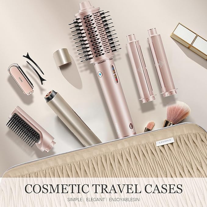 Leudes Dy son Travel Case for Shark Hair Dryer Airstraight Flex Style Hair Attachment Tool Organizer Accessories Air Wrap Flat Curling Iron Carrying Case (Latte Brown)