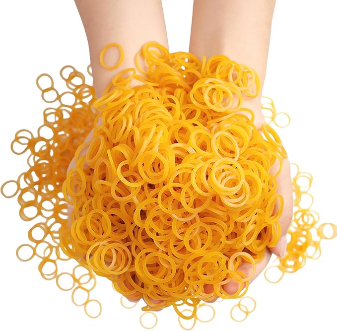 Rubber Bands mini 2000pcs rubber band yellow 0.5inch small Rubber Band Mini Soft Elastic Bands for Braids Diameter 13mm rubber bands for Office Supplies School