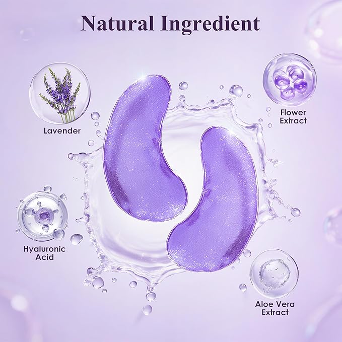 Taimand Under Eye Patches (30 Pairs), Under Eye Mask for Puffy Eyes and Dark Circles, Eye Masks with Collagen, Relieves Pressure and Reduces Wrinkles, Revitalises and Refreshes Your Skin, Lavender