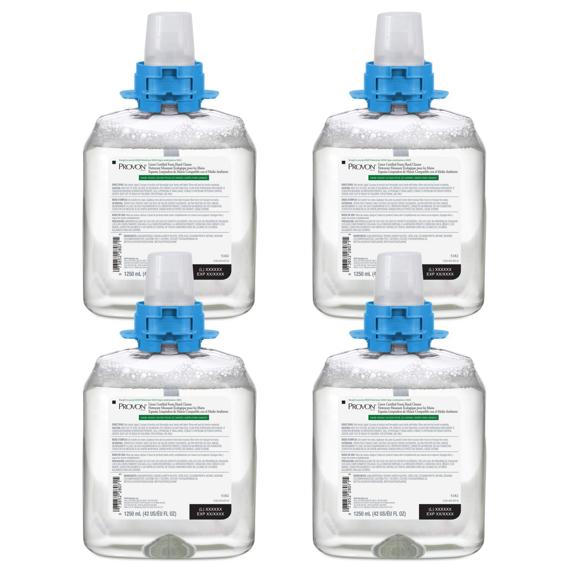 Provon FMX-12 Green Certified Foam Hand Soap Refill 4ct x 1250 mL - 5182-04