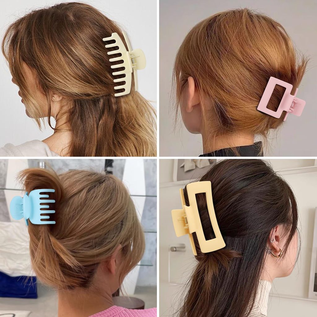 Hair Claws 16 Pcs Hair Clips for Women Thin Thick Curly Hair Large and Small Matte Banana Clips Strong Hold Nonslip