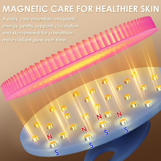 INNERNEED Magnetic Silicone Body Scrubber, Hygienic Shower Brush, Purple