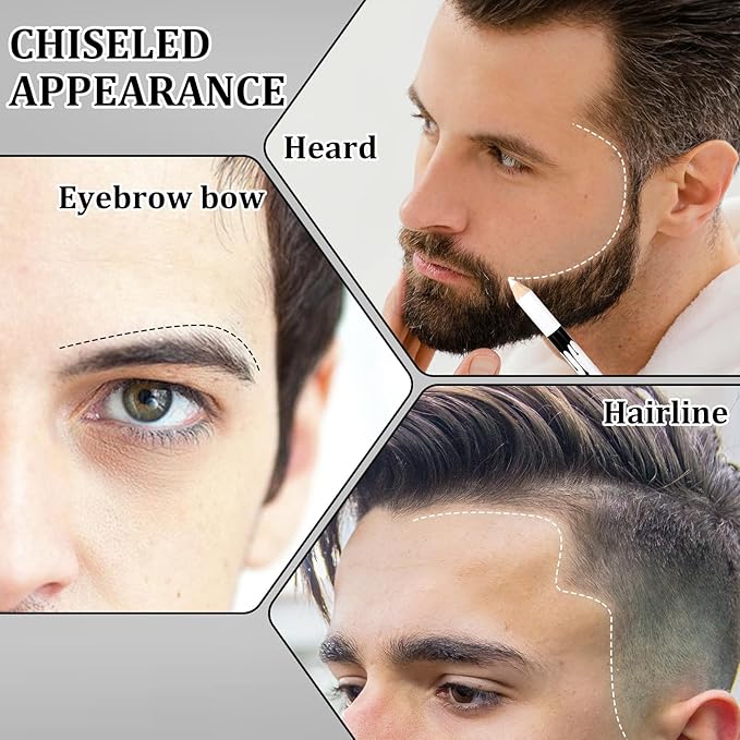 BOHUIZ 12Pcs Barber Pencil, Magic Hairline Pencils with 2 Sharpener