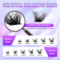 Elitefe Lash Extension Kit DIY Lash Clusters Kit Eyelash Extensions Individual Lashes Extensions with (BondSeal,Tweezers,Remover,168PcsDesert Rose,8-16)