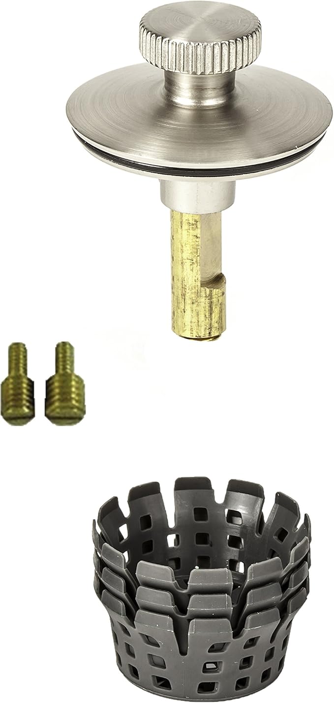 PF WaterWorks PF0951-BN Universal Lift n Turn, (Twist Close) Bath Tub/Bathtub Drain Stopper Includes 3/8" and 5/16" Fittings