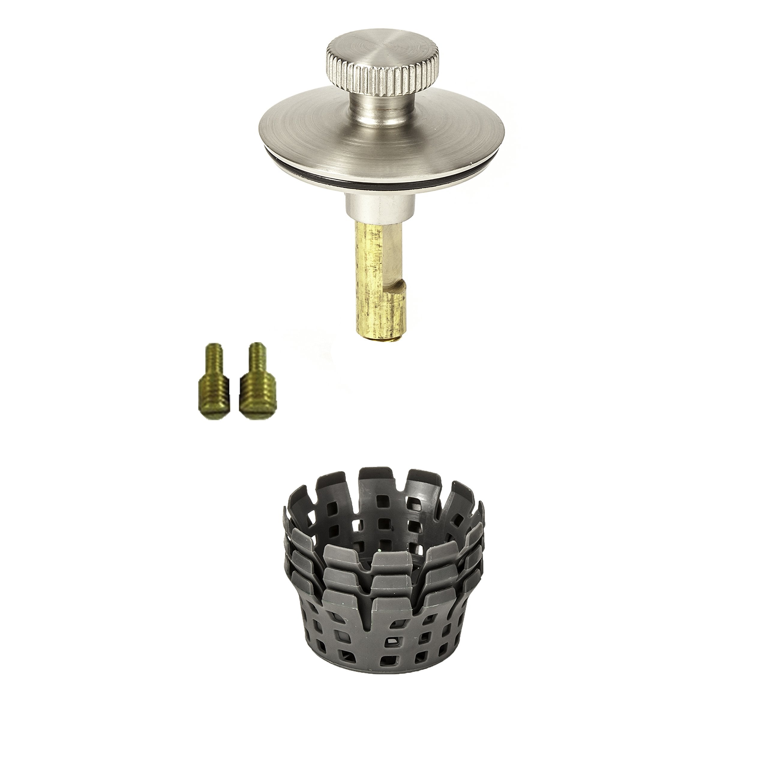 PF WaterWorks PF0951-BN Universal Lift n Turn, (Twist Close) Bath Tub/Bathtub Drain Stopper Includes 3/8" and 5/16" Fittings