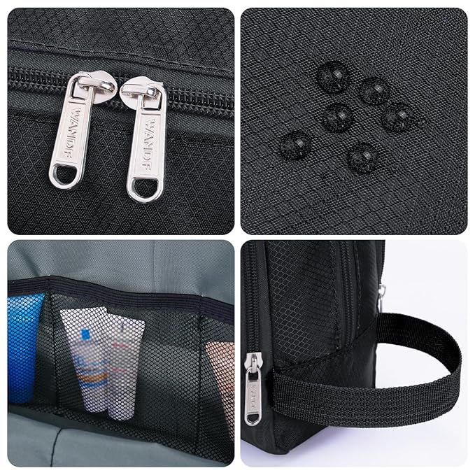 WANDF Travel Toiletry Bag for Men, Small Dopp Kit for Toiletries