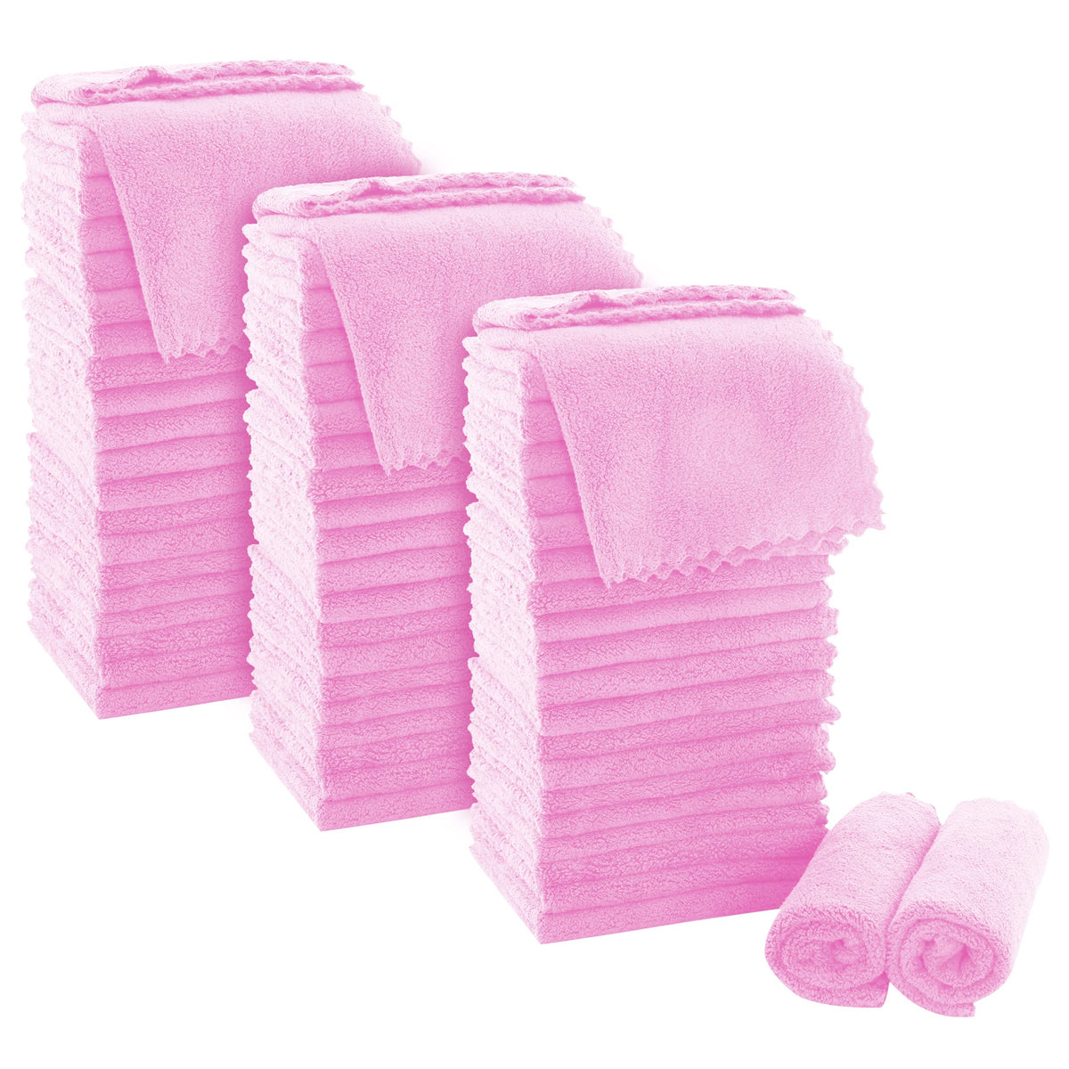 MOONQUEEN Ultra Soft Premium Washcloths Set - 12 x 12 inches - 24 Pack - Quick Drying - Highly Absorbent Coral Velvet Bathroom Wash Clothes - Use as Bath, Spa, Facial, Fingertip Towel (Grey)