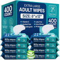 Body Wipes for Adults Bathing No Rinse - Adult Wipes for Elderly 8"x 12"(400 count) Shower for Adults No Rinse, Incontinence Disposable Washcloths, Aloe Vera, Vitamin E