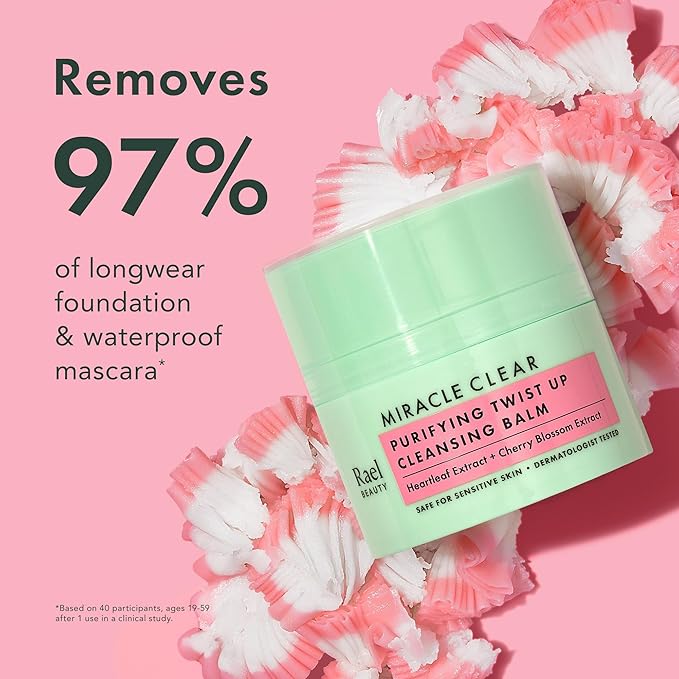 Rael Miracle Clear Facial Cleanser – Makeup Remover, Daily Face Wash, Gentle Deep Pore Cleansing Korean Skin Care for Oily & Combination Skin (Cleansing Balm, 1.69 fl. oz)