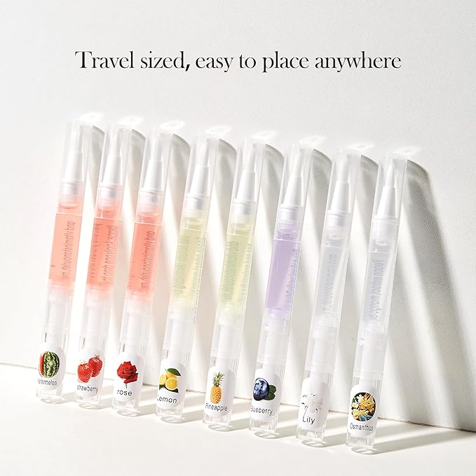 NOVAL Cuticle Oil Pen Set, 15 Pcs Scented Nail Care Pens for Dry Cuticles, Portable Brush Applicator, Travel Size Bulk Pack for Home and Salon Use