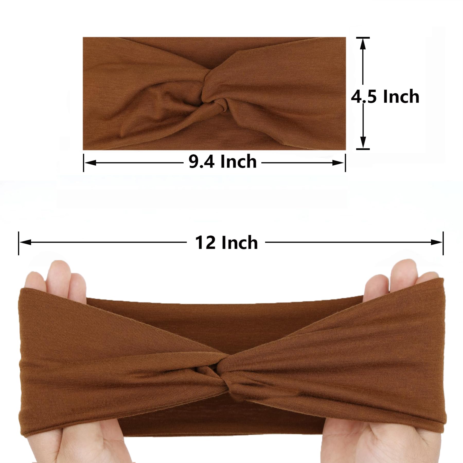 XTREND 6 Pcs Headbands for Women, Twisted Cross Elastic Head Bands Yoga Workout Non-Slip Sweat Soft Solid Color Simple Versatile Hair Accessory Hairbands