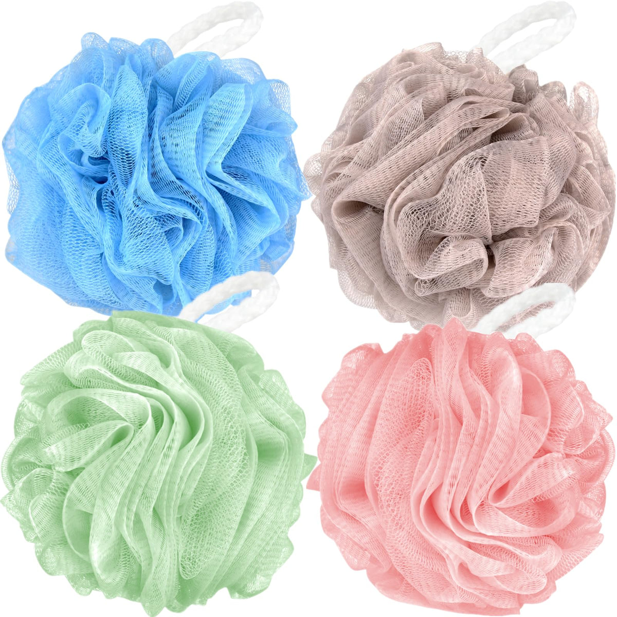 Fu Store Loofah Sponge Shower Loofahs 4 Colors Bath Sponges Body Scrubbers