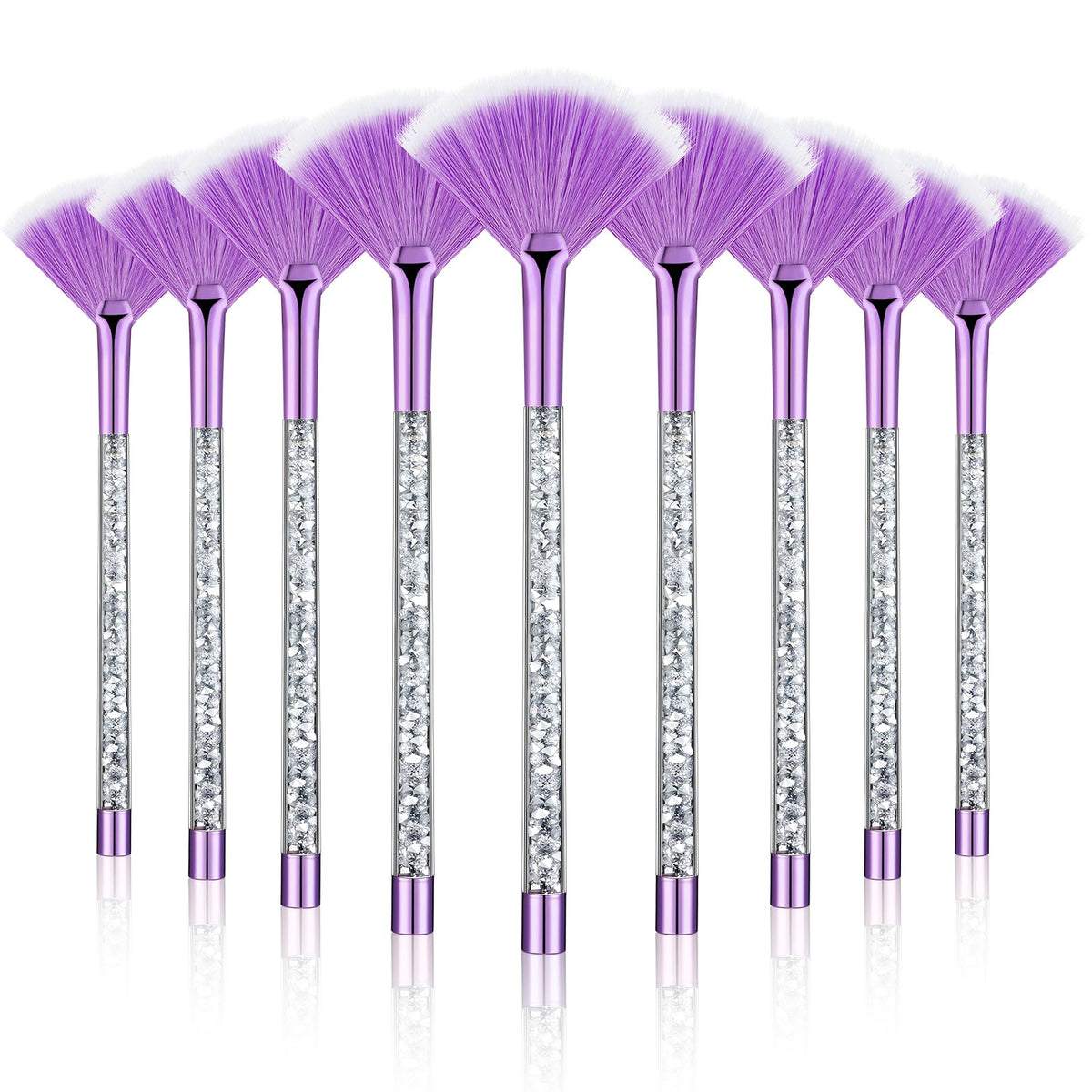 Maitys 9 Pieces Facial Fan Mask Brushes, Brown