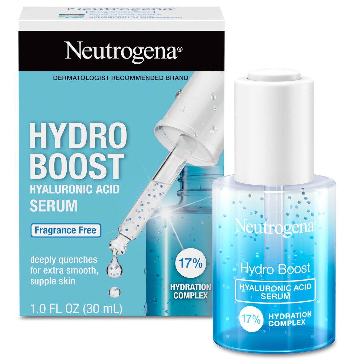 Neutrogena Hydro Boost Hyaluronic Acid Serum for Face & Neck, 1 fl oz