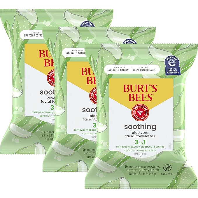 Burt's Bees Soothing Fragrance Free Facial Towelettes, 30 ct.,