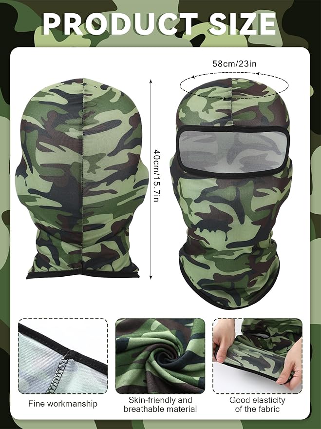 SATINIOR 6 Pcs Ski Mask Cover Balaclava Full Face Mask Summer Face Cover UV Windproof Balaclava for Men Women Outdoor Sports