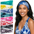 obeoby 8 Pack Tie Dye Headbands for Women, Boho Elastic Hair Bands