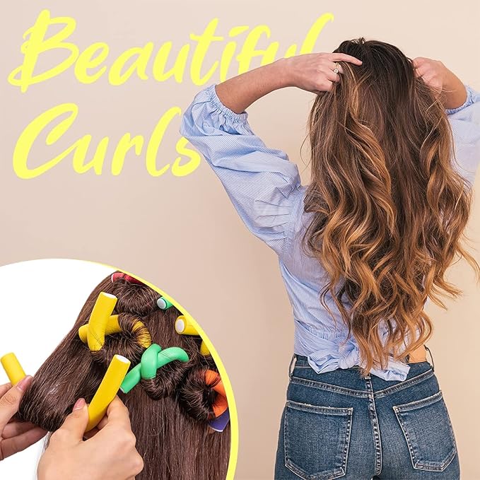 xnicx 42Pcs 7" Heatless Flexi Rods 2 IN 1 for Overnight Curls for All Hair