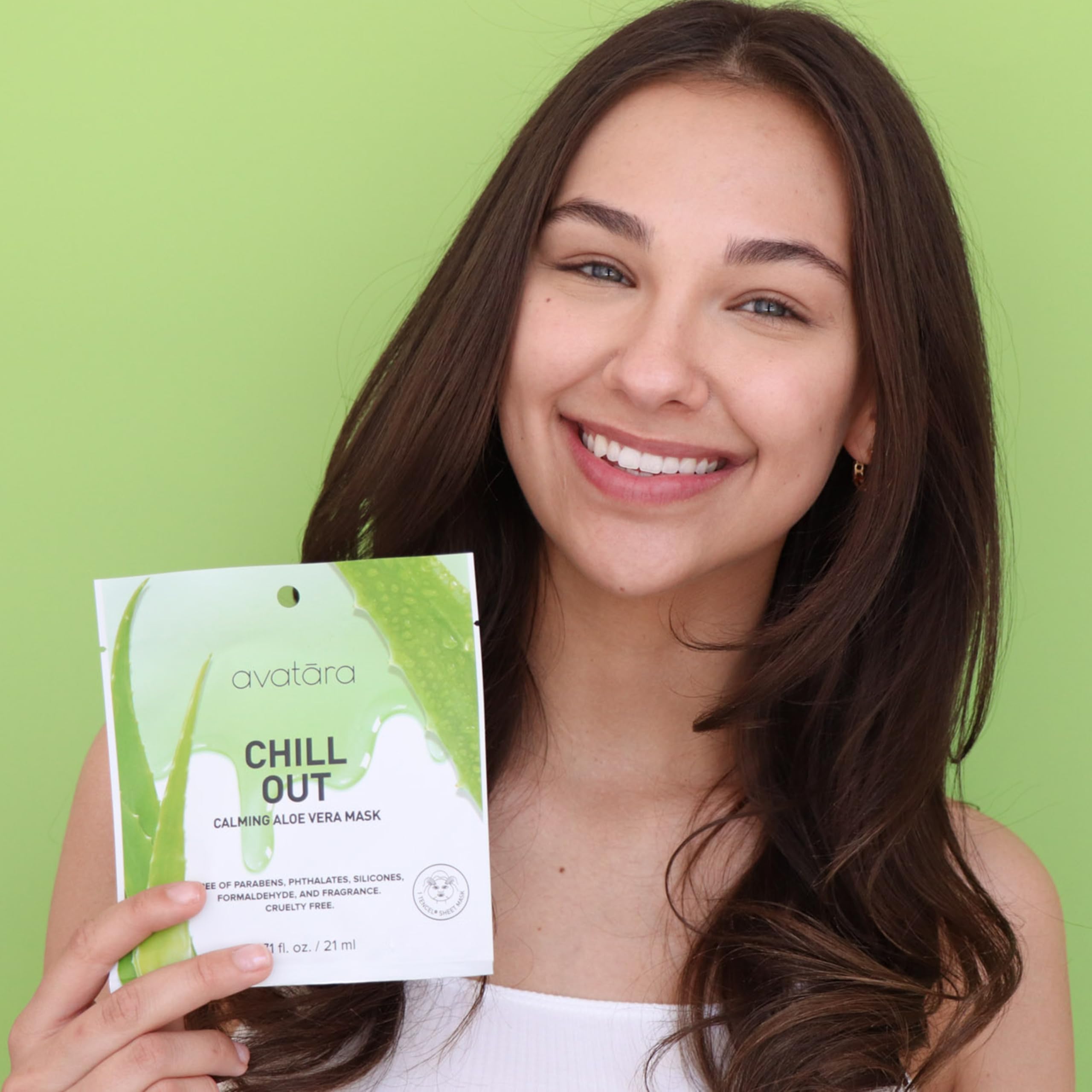 Avatara Chill Out Face Masks, 15 Sheets, Hydrating Aloe Vera, Soothing Skin, Unisex
