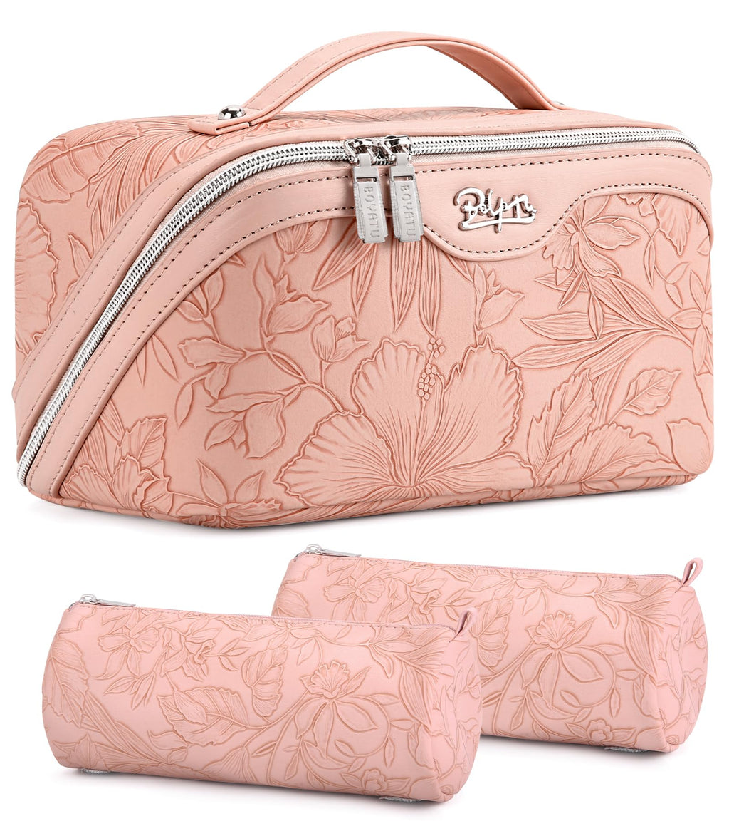 BOYATU Travel Makeup Bags Cosmetic Organizer Bag: 3-Set Make up Bag