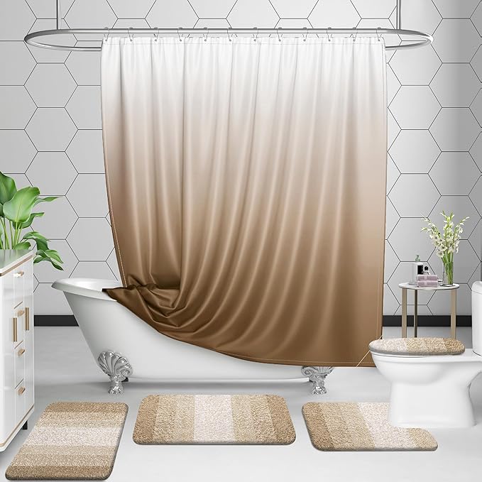 OLANLY Microfiber Bathroom Rugs Sets 3 Piece, 47"x20"+24"x16"+24"x20"