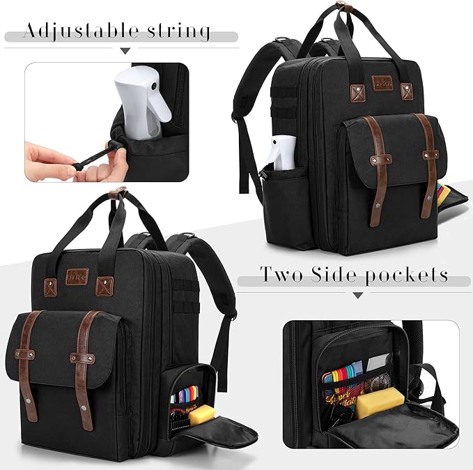 BAFASO Large Capacity Barber Case, Travel Hairdresser Bag, Black