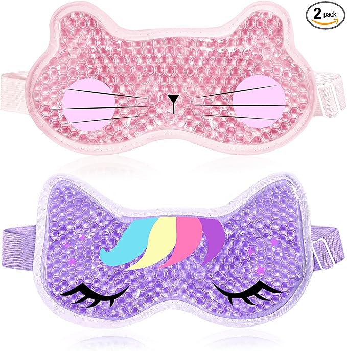 2PCS Cooling Eye Mask Gel Eye Mask, Reusable Hot Cold Therapy Cold Eye Mask for Post Surgery, Puffiness, Dark Circles, Eye Bags, Dry Eyes
