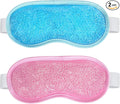 LotFancy Cooling Eye Mask, 2 Reusable Gel Eye Masks, Adjustable Bead Eye Mask, Hot Cold Eye Compress for Dry Eyes, Puffy Eyes, Dark Circles, Migraine, Stye Treatment