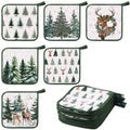 Bencailor 12 Pcs Christmas Pot Holders with Pocket, Xmas Tree