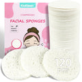 Kickleen 120-Count White Compressed Facial sponges for Daily Cleaning