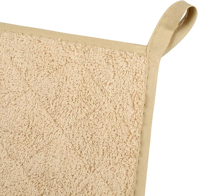 Lifaith Pot Holders for Kitchen, 100% Cotton Terry Pot Holder Set of 5, Heat Resistant Hot Pads for Cooking, Baking, Hot Dishes and Countertop Protection,Light Brown