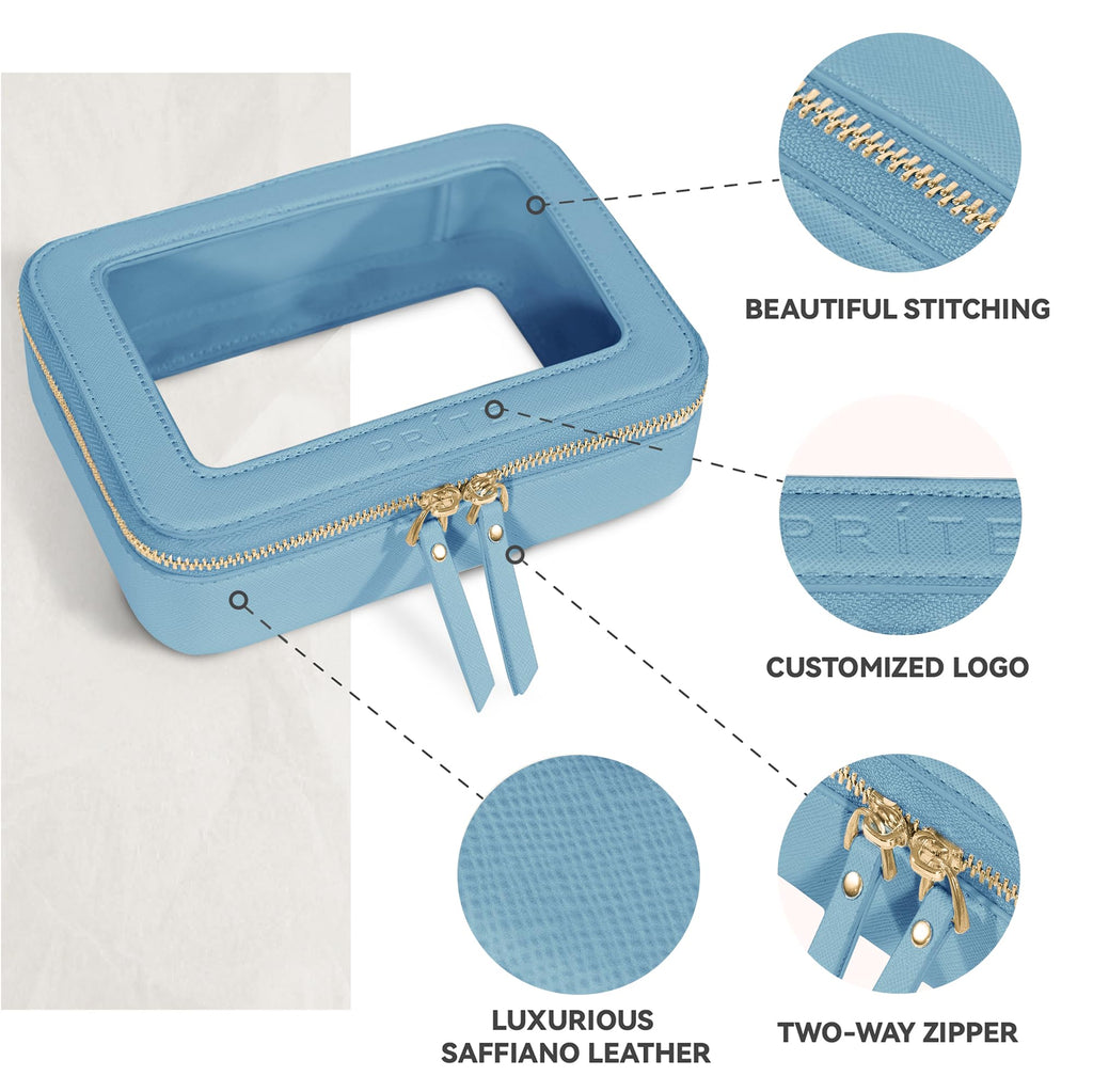 Prite Clear Makeup Bag Travel Cosmetic Organizer Toiletry Case for Women