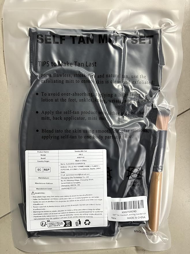 ANSPHIE 5 Pack Self Tanning Mitt Applicator Kit, Self Tan Glove, Face Tan Mitt, Back Lotion Applicator, Exfoliating Glove, Tanning Brush for Tanner Fake Bake