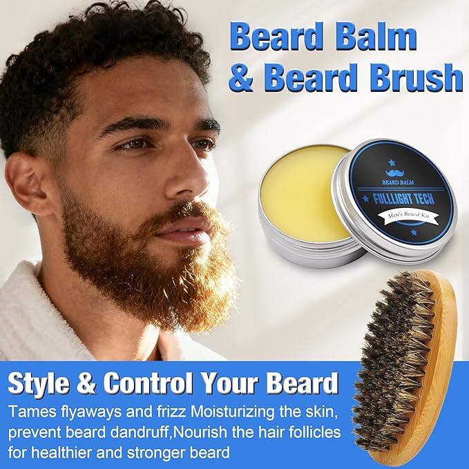 Dad Gifts for Fathers Day,Beard Kit Includes 3-Scent Beard Oil,Vanilla Beard Shampoo & Balm, Brush, Comb,Scissors,Beard Care & Grooming Men Christmas Stocking Stuffers Gifts for Men Him Dad Boyfriend