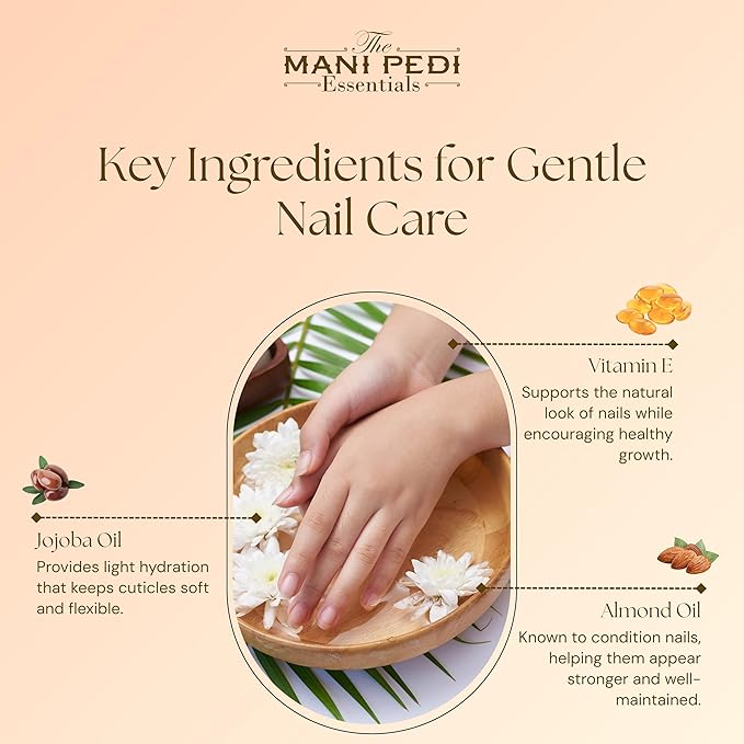 The Mani Pedi Essentials Nourishing Cuticle Oil enriched with Jojoba Oil, Vitamin E & Sweet Almond Oil. Manicurist's Choice for Healthy, Nourished Nails & Cuticles – 1 Fl Oz