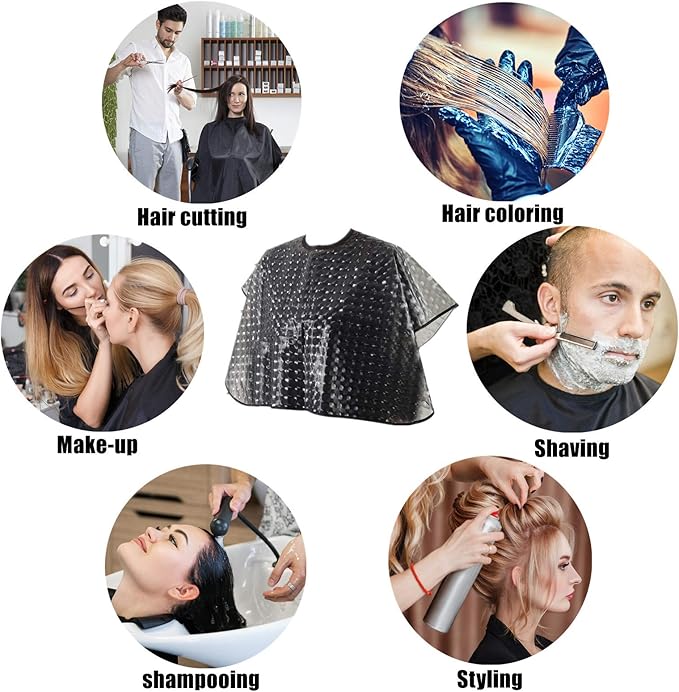 YELEGAI Waterproof unisex-adult Hair Dye Cape,Short Comb-Out Capes for Hair Stylist,Makeup Apron for Hair Color,Bleach,Shampoo and More