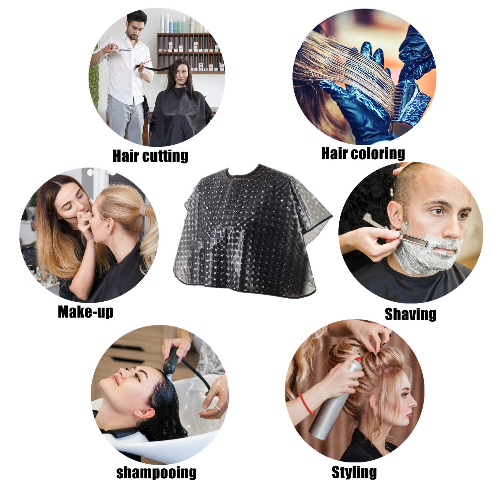 YELEGAI Waterproof unisex-adult Hair Dye Cape,Short Comb-Out Capes for Hair Stylist,Makeup Apron for Hair Color,Bleach,Shampoo and More