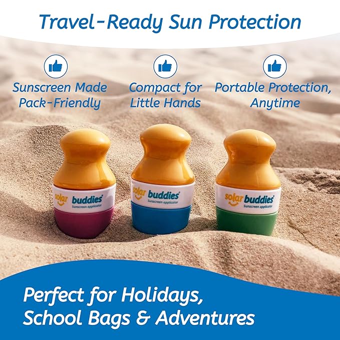 Solar Buddies Sunscreen Applicator - Leopard Single - Refillable Roll on Sponge Sunscreen, Suncream & Lotion Applicator For Kids, Adults & Families - Holds 3.4fl oz, Perfect Size for Travel