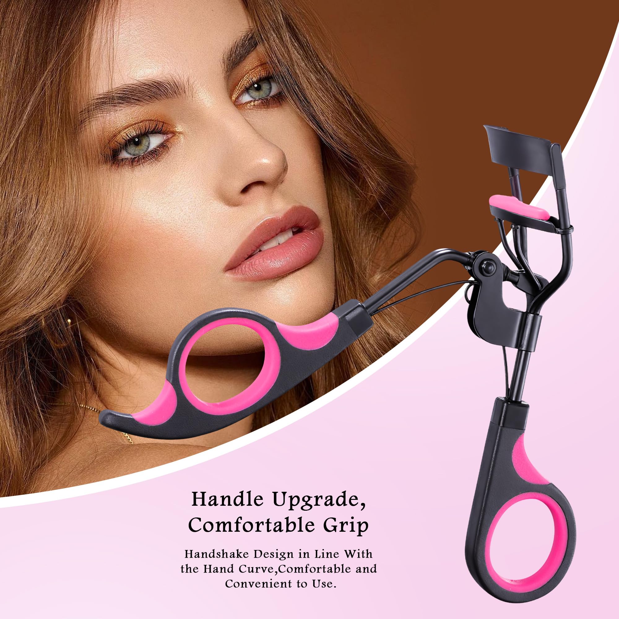 3-in-1 Professional Eyelash Curler Kit – Salon-Perfect Lashes at Home!Includes: Eyelash Curler (w/Replacement Pad), Eyebrow Tweezers & Curved Applicator Toolr – Travel-Friendly & Pain-Free (Red)