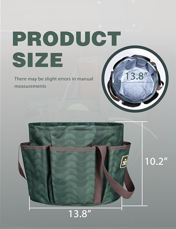 Horse Grooming Tote Bag, Waterproof Grooming Organizer with Multiple Pockets for Brushes & Tools, Stable & Show Use Green