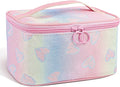 DALINEEYI Makeup Bag, Travel Makeup Case Organizer With Handle and Divider, Make Up Box for Women, Cute Cosmetic Bag for Girls Sister Gifts