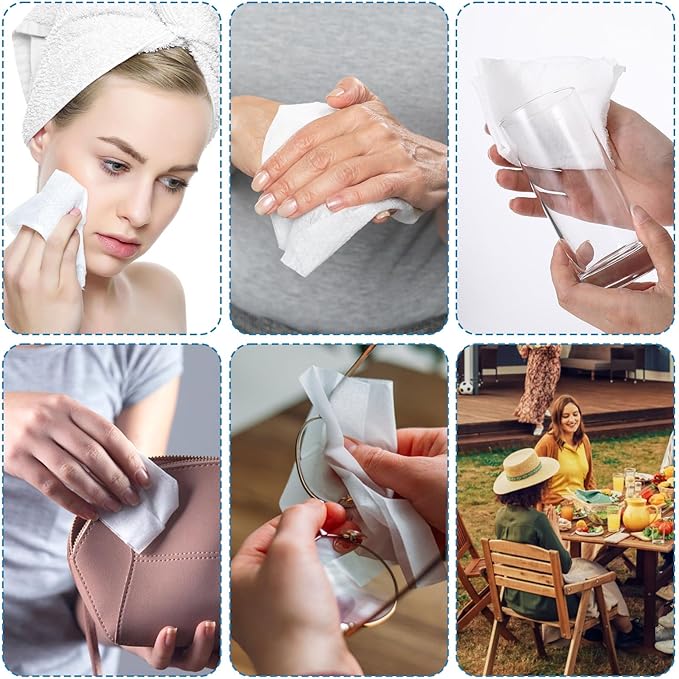 140 Pack Disposable Compressed Face Towels for Travel - 11x 7.87inch Portable Compressed Towel Tablets - Reusable Cotton Facial Towel for Outdoor, Camping, Hotel, Gym, Daily Use, Dog ,Beauty Salon